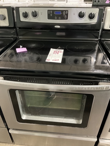 [99206] Whirlpool Used Electric Stove 220volts (40/50 AMP) 30inches {no cord} (Stainless Steel) 
