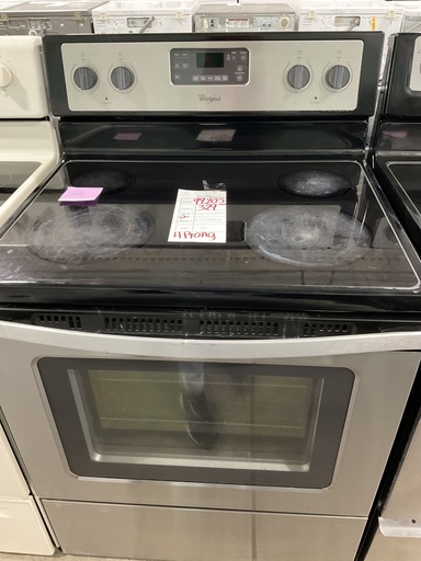 [99205] Whirlpool Used Electric Stove 220volts (40/50 AMP) 30inches {4 prong} (Stainless Steel)