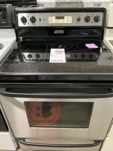 [99207] Ge Used Electric Stove 220volts (40/50 AMP) 30inches {3 prong} (Stainless Steel) 