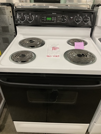 [99215] Ge Used Electric Stove 220volts (40/50 AMP) 30inches {no cord} (White/black) 