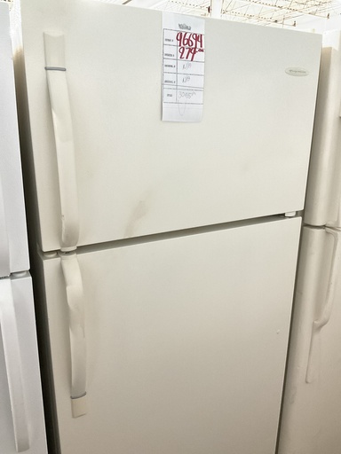 [96694] Frigidaire Used Refrigerator Top and Bottom 30x65 1/2” (Bisque)