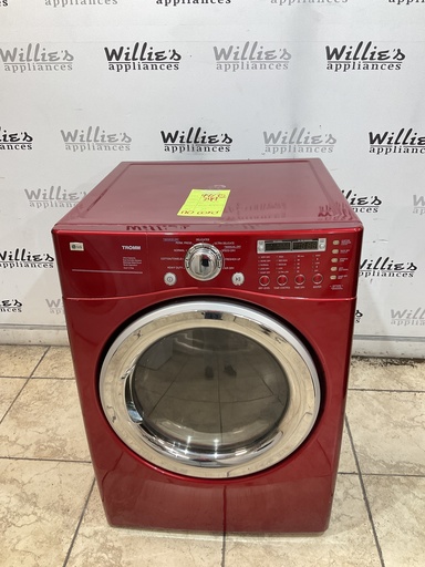 [99235] Lg Used Electric Dryer 220volts (30 AMP) 27inches {no cord} (Red)