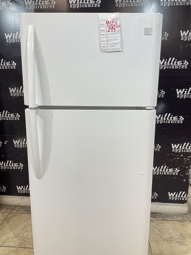 [99251] Frigidaire Used Refrigerator Top and Bottom 30x65 1/2” (white) 