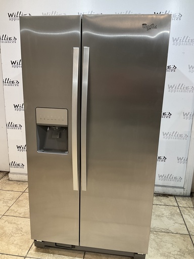 [99240] Whirlpool Used Refrigerator Side by Side 36x68 1/2” (Stainless Steel) 