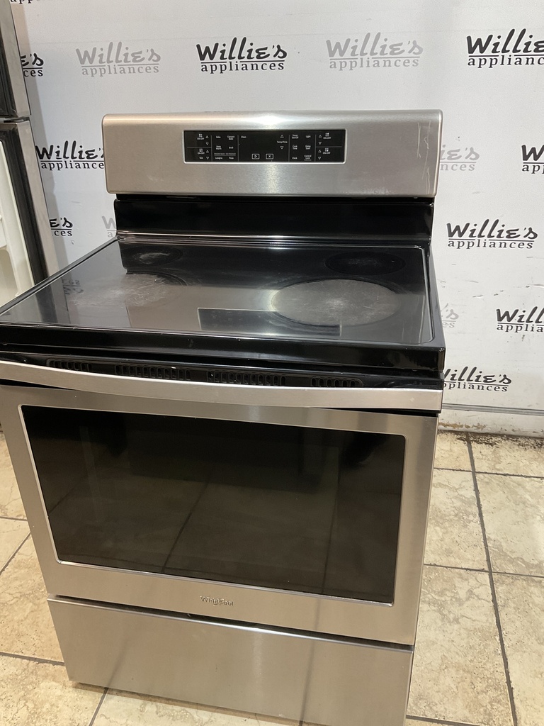 Whirlpool Used Electric Stove 220volts (40/50 AMP) 30inches{3 Prong} (Stainless Steel) 