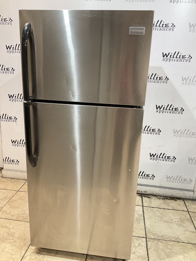 [99268] Frigidaire Used Refrigerator Top and Bottom 28x64 1/2” (Stainless Steel) 