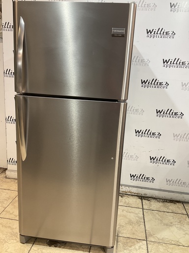 [99270] Frigidaire Used Refrigerator Top and Bottom 30x68 1/2” (Stainless Steel) 
