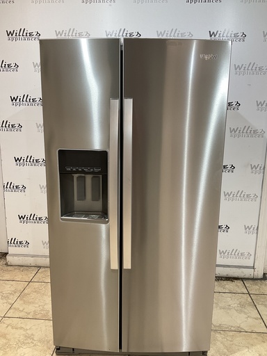 [99291] Whirlpool Used Refrigerator Side by Side Counter Depth 36x69 (Stainless Steel)