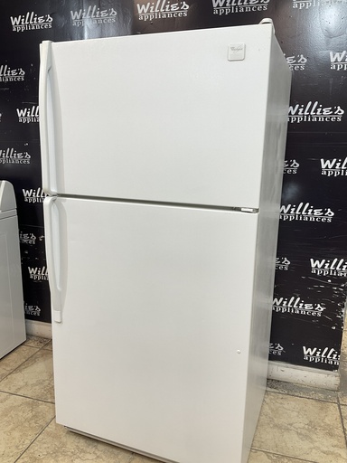 [99325] Whirlpool Used Refrigerator Top and Bottom 33x65 1/2” (White) 