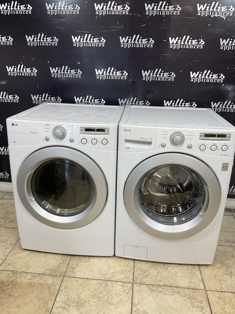 Lg Used Electric Set Washer/Dryer Front-load 220volts (30 AMP) 27inches {3 prong} (White) 