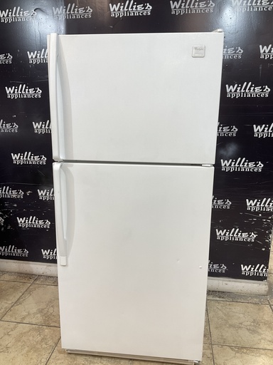 [99346] Frigidaire Used Refrigerator Top and Bottom 30x65 1/2” (White) 