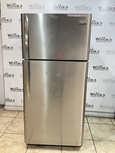 [99343] Frigidaire Used Refrigerator Top and Bottom “Garage Kit Installed” 30x65 1/2’ (Stainless Steel) 