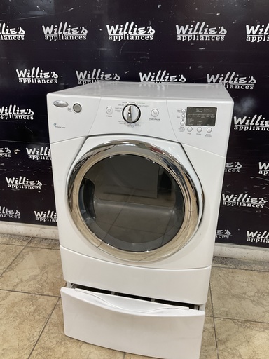 [99355] Whirlpool Used Electric Dryer 220volts (30 AMP) 27inches {no cord} (White) 