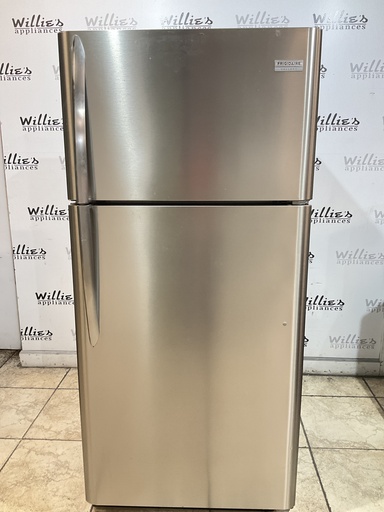 [99351] Frigidaire Used Refrigerator Top and Bottom 30x66 (Stainless Steel) 