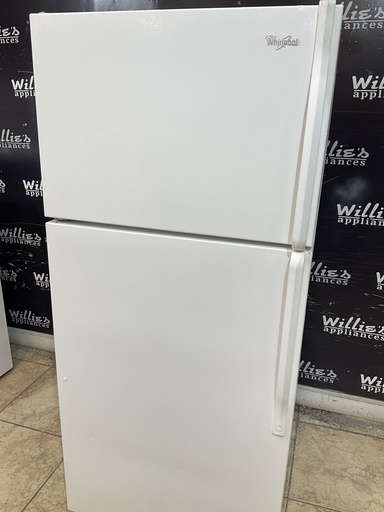 [99376] Whirlpool Used Refrigerator Top and Bottom 28x62 1/2” (White) 