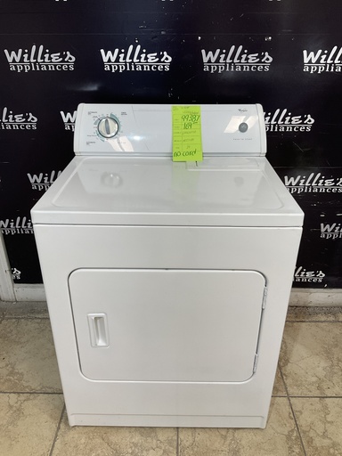 [99387] Whirlpool Used Electric Dryer 220volts (30 AMP) 29inches {no cord} (White) 