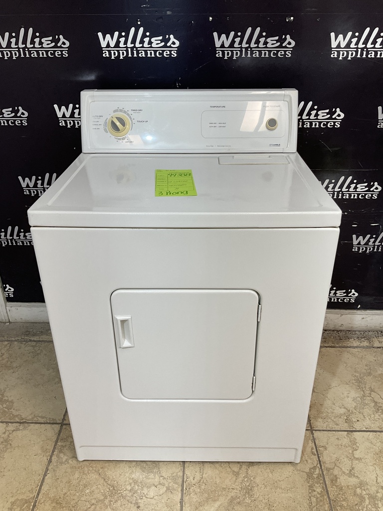 Kenmore Used Electric Dryer 220volts (30 AMP) 29inches {3 prong} (White) 