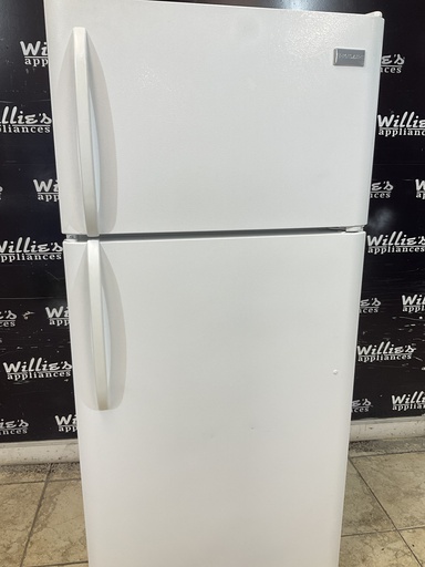 [99386] Frigidaire Used Refrigerator Top and Bottom 30x65 1/2” (White) 