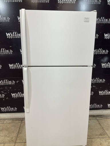 [99396] Whirlpool Used Refrigerator Top and Bottom 30x65 1/2” (White)
