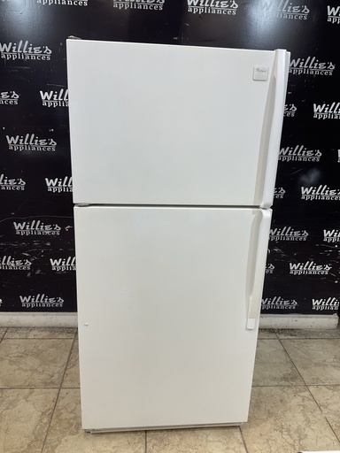 [99395] Whirlpool Used Refrigerator Top and Bottom 30x65 1/2” (White) 