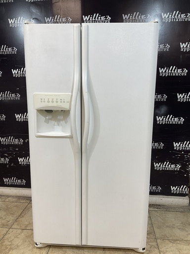 [99384] Frigidaire Used Refrigerator Side by Side Counter Depth 36x68 1/2” (White) 