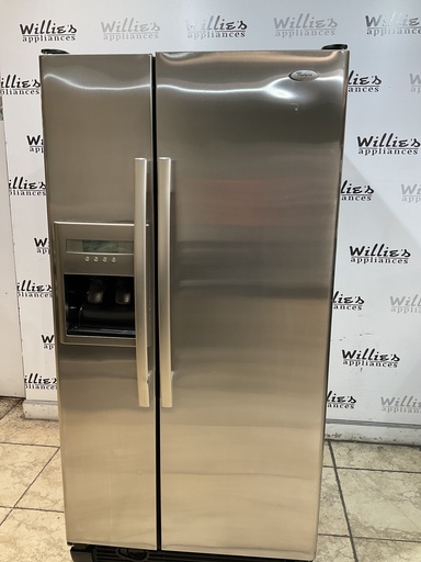 [99382] Whirlpool Used Refrigerator Side by Side 33x65 1/2” (Stainless Steel) 