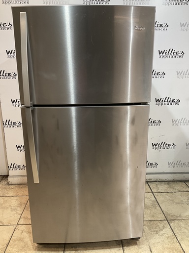 [99392] Whirlpool Used Refrigerator Top and Bottom 33x66 (Stainless Steel) 