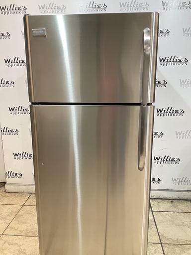 [99370] Frigidaire Used Refrigerator Top and Bottom 30x65 1/2” (Stainless Steel) 