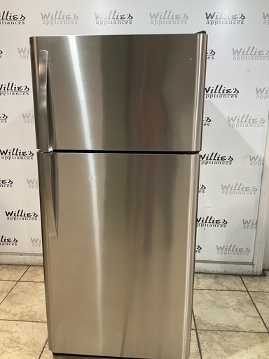 [99380] Frigidaire Used Refrigerator Top and Bottom 30x65 1/2” (Stainless Steel) 