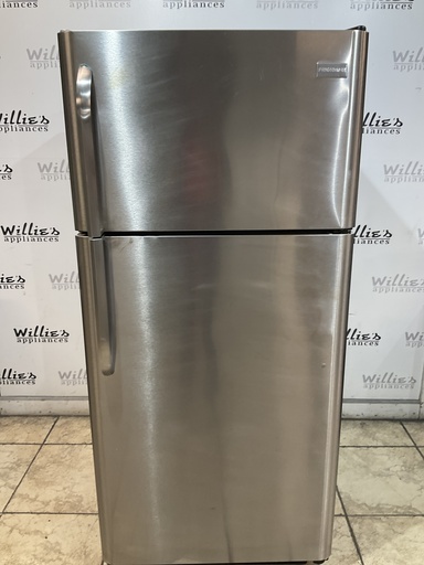 [99399] Frigidaire Used Refrigerator Top and Bottom 30x65 1/2” (Stainless Steel) 