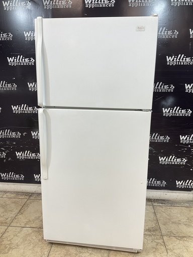 [99410] Whirlpool Used Refrigerator Top and Bottom 30x65 1/2” (White) 