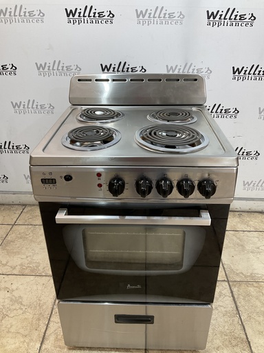 [99413] Avanti Used Electric Stove 220volts (40/50 AMP) 23 1/2” (Stainless Steel) 