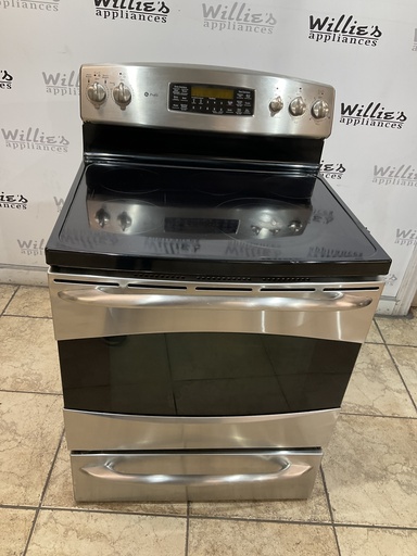 [99414] Ge Used Electric Stove 220volts (40/50 AMP) 30inches {4 prong} (Stainless Steel) 