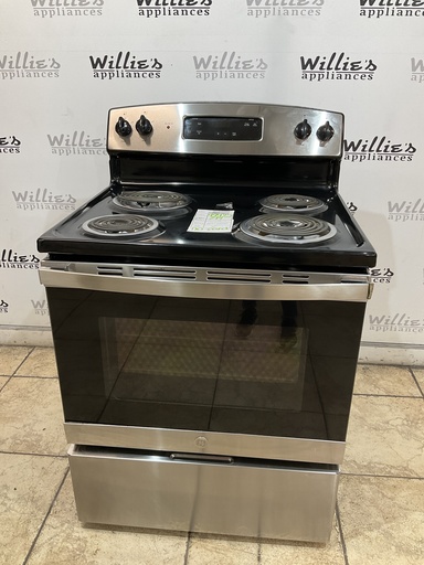 [99425] Ge Used Electric Stove 220volts (40/50 AMP) 30inches {no cord} (Stainless steel) 
