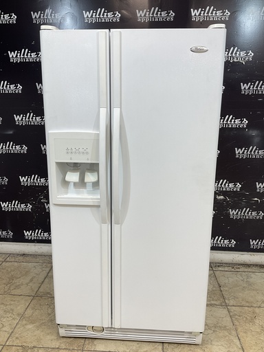 [99437] Whirlpool Used Refrigerator Side by Side 33x66 (White) 