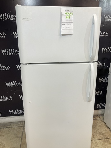 [99454] Frigidaire Used Refrigerator Top and Bottom 30x65 1/2” (White) 