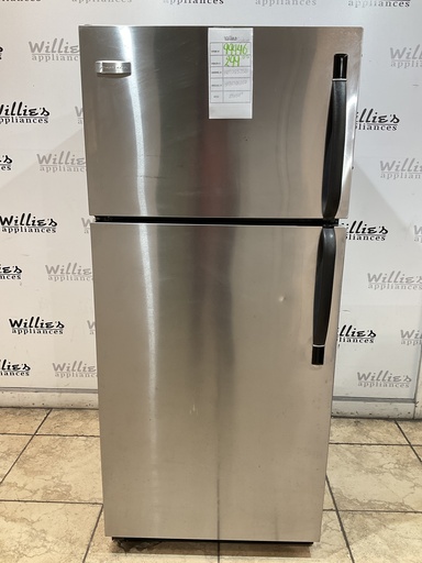 [99446] Frigidaire Used Refrigerator Top and Bottom 29x64 1/2” (Stainless Steel) 