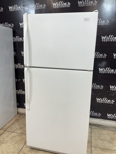 [99465] Whirlpool Used Refrigerator Top and Bottom 30x65 1/2” (White) 