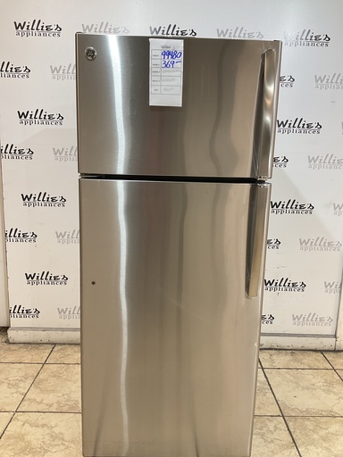 [99480] Ge Used Refrigerator Top and Bottom 28x66 1/2” (Stainless Steel) 