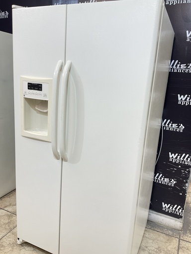 [99492] Ge Used Refrigerator Side by Side 36x69 (Bisque) 