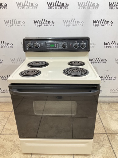 [99529] Ge Used Electric Stove 220volts (40/50 AMP) 30inches {no cord} (Bisque/Black) 