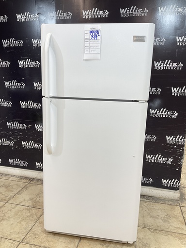 [99481] Frigidaire Used Refrigerator Top and Bottom 30x65 1/2” (White) 