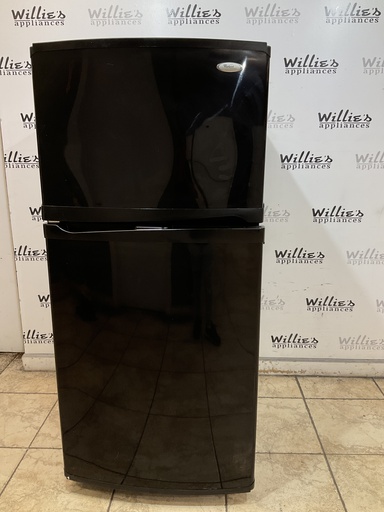 [99502] Whirlpool Used Refrigerator Top and Bottom 30x66 (Black) 