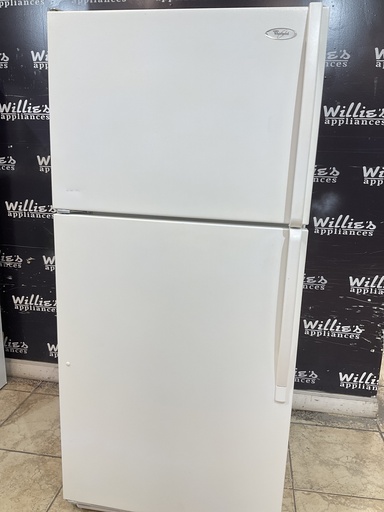 [99528] Whirlpool Used Refrigerator Top and Bottom 30x65 1/2” (White) 