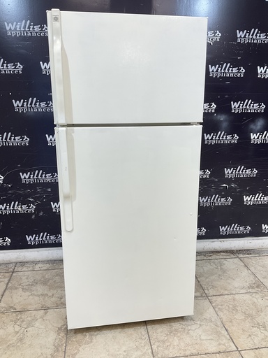 [99547] Ge Used Refrigerator Top and Bottom 28x64 1/2” (Bisque) 
