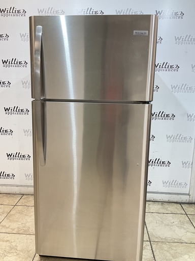 [99538] Frigidaire Used Refrigerator Top and Bottom 30x65 1/2” (Stainless Steel) 