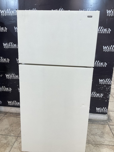 [99568] Hotpoint Used Refrigerator Top and Bottom 28x61 1/2” (Bisque) 
