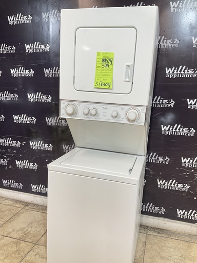 [99579] Whirlpool Used Electric Unit Stackable 220volts (30 AMP) 24x71 {3 prong} (White) 
