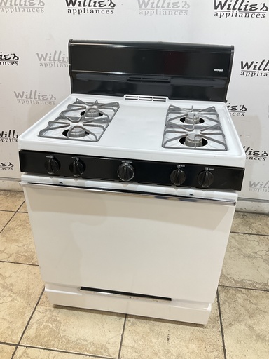 [99589] Hotpoint Used Natural Gas Stove 30inches (White/Black) 