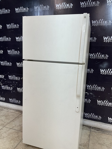 [99587] Ge Used Refrigerator Top and Bottom 28x64 1/2” (Bisque)